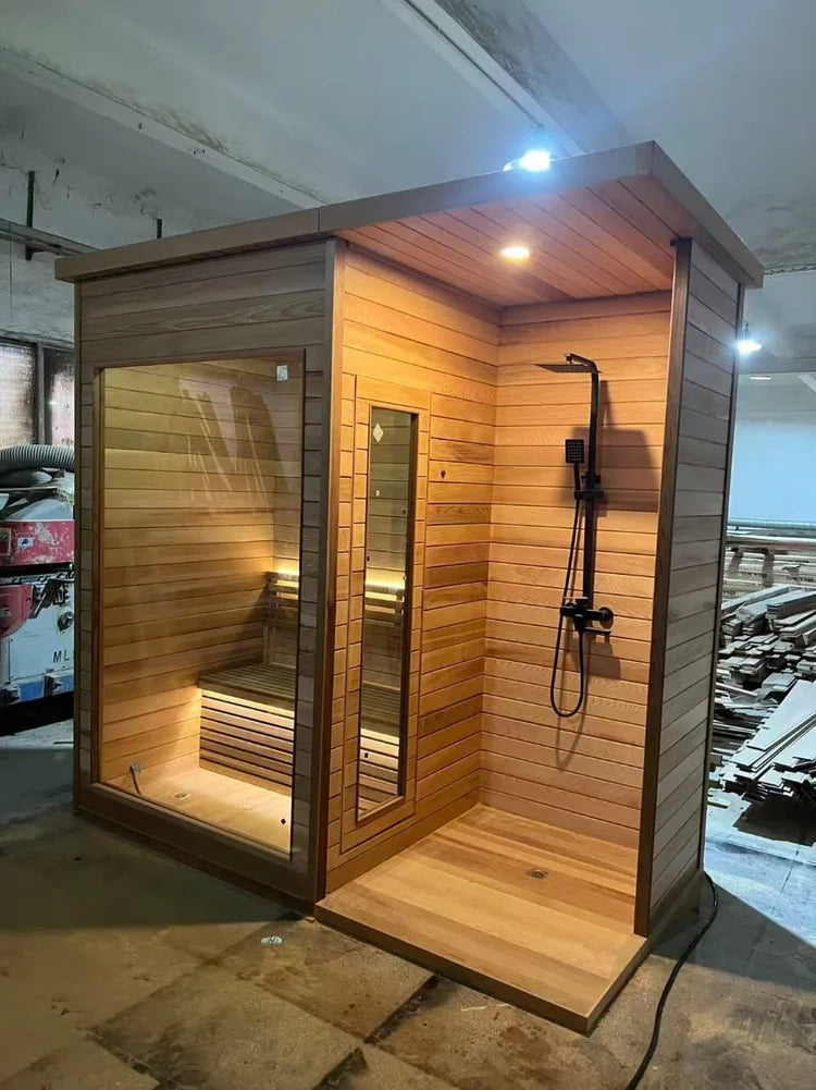 Classic Style Outdoor Sauna and Shower