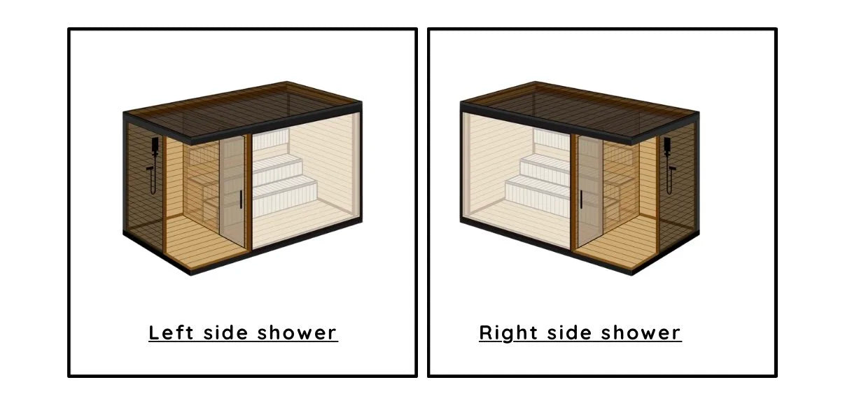 Classic Style Outdoor Sauna and Shower